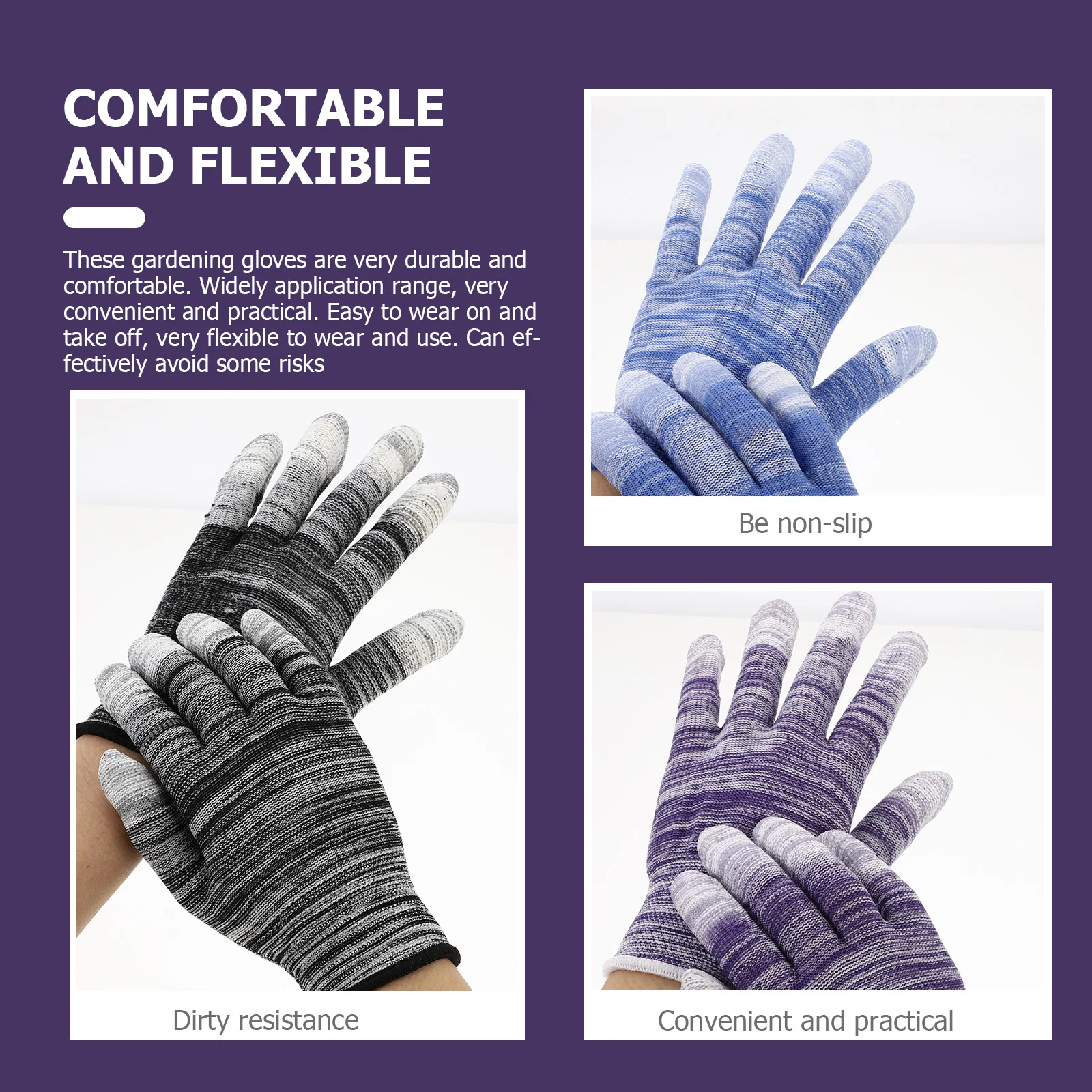 

12Pairs Anti-Static Nylon Coated Gloves Non-Skid Labor Protection for Construction Auto Repair Mechanical Maintenance Working