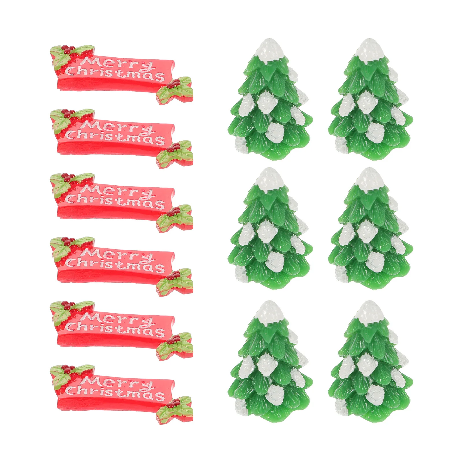 

12Pcs Succulent Decorative Figurines Mini Pine Tree Resin Craft for Christmas Festival Landscape Ornament Merry Xmas Decor