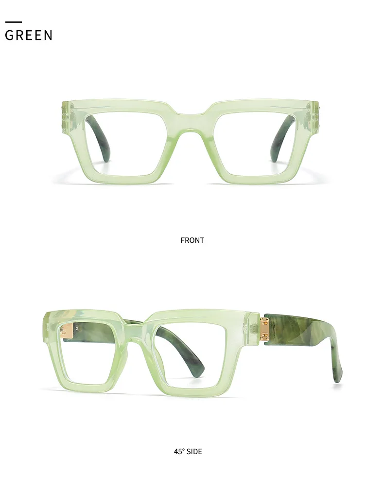 Marke Design Retro Lesebrille für Mann und Frauen Mode Luxus Beine Große Größe Quadratische Presbyopie Brillen Dioptrien 0 bis + 6,0 – Detail 13