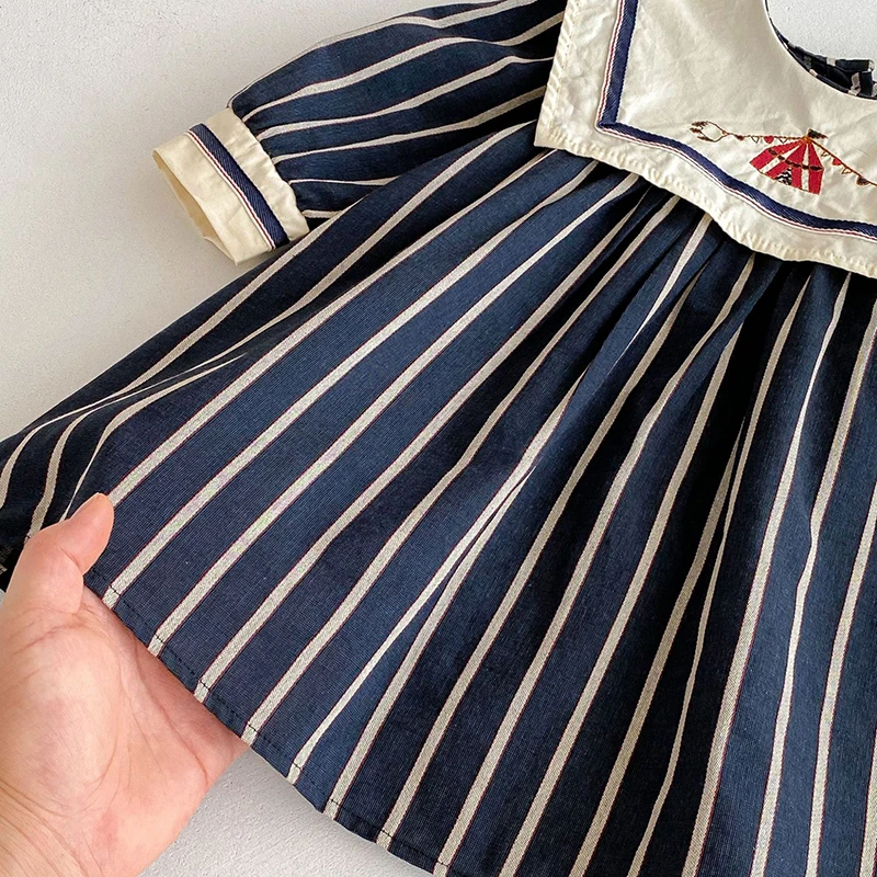 فستان حفلات بناتي جديد لخريف 2025 على الطراز الأوروبي الأمريكي 0-6 سنوات بأكمام طويلة من القطن فساتين الأميرات للأطفال #6