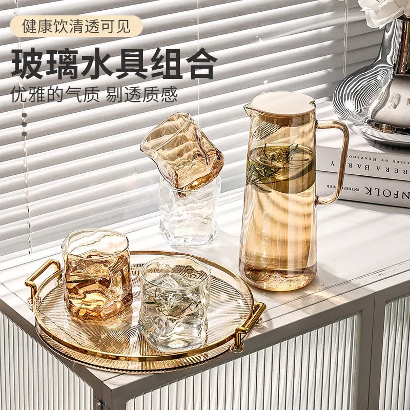 High-looking Living Room Cup Set Wholesale Drinking Cups for Home Reception Glass Cold Kettle Household Water Mug Promotion Bar