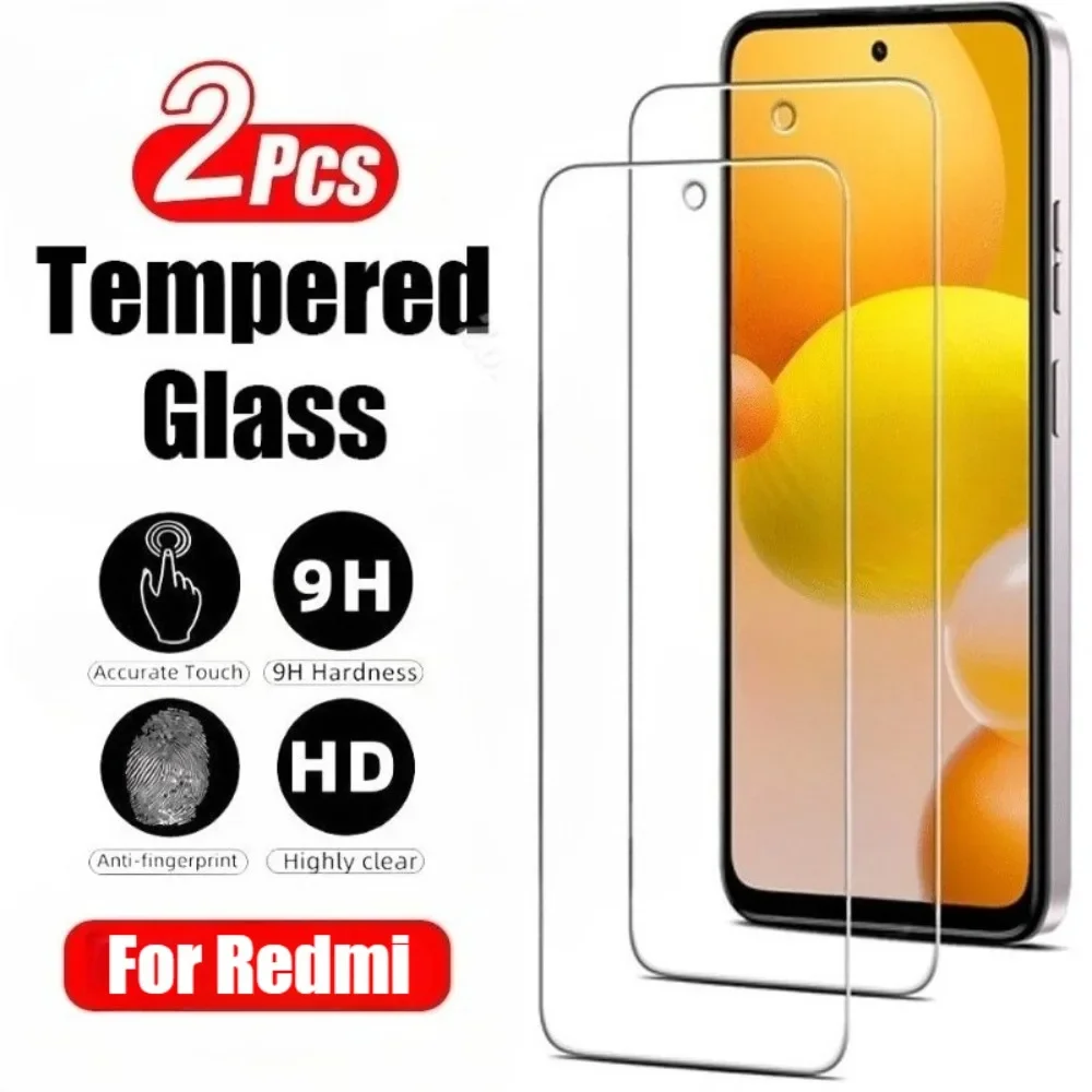 2 Stück Ultra-HD-Displayschutzfolie für Redmi Note 14 5G 13 12 11 Pro 14S 12S 11S gehärtete Glasfolie für Redmi 14C 14R 13C 12C 10 9