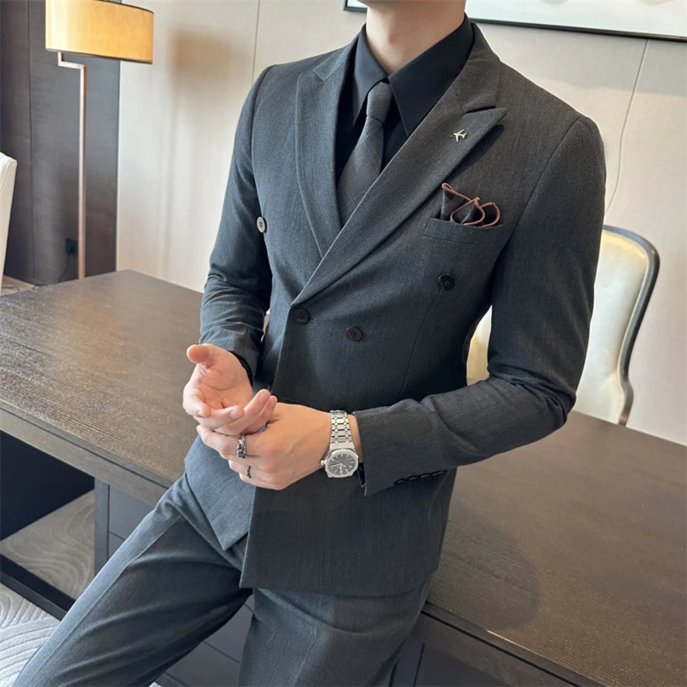 Textured Tuxedo, Four Seasons 2-pieces Suit Set, Interview, Date, On Sale For Men, Fashionable Dancing Classic Groom Wear
