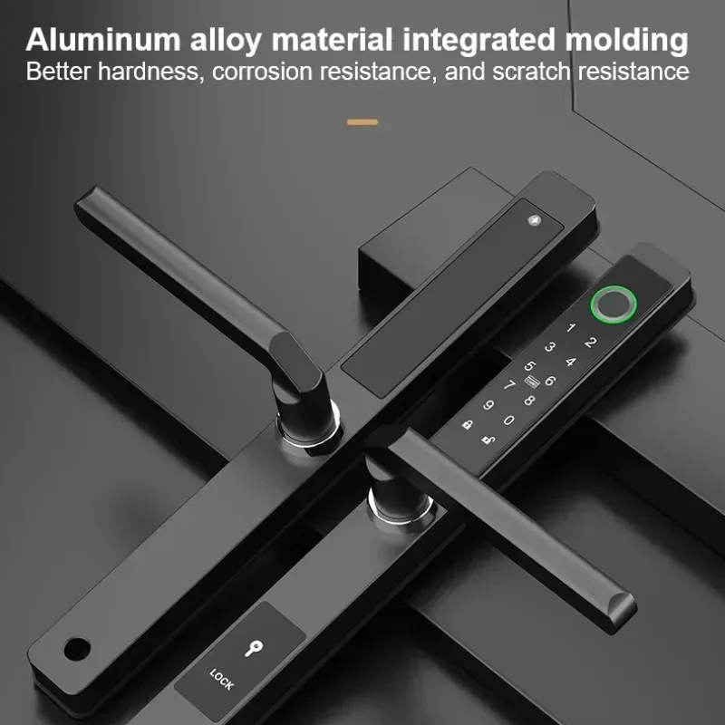 TTlock Slim Smart Fingerprint Door Lock with Handles Waterproof Aluminum Door Lock Fingerprint APP password IC Card unlock