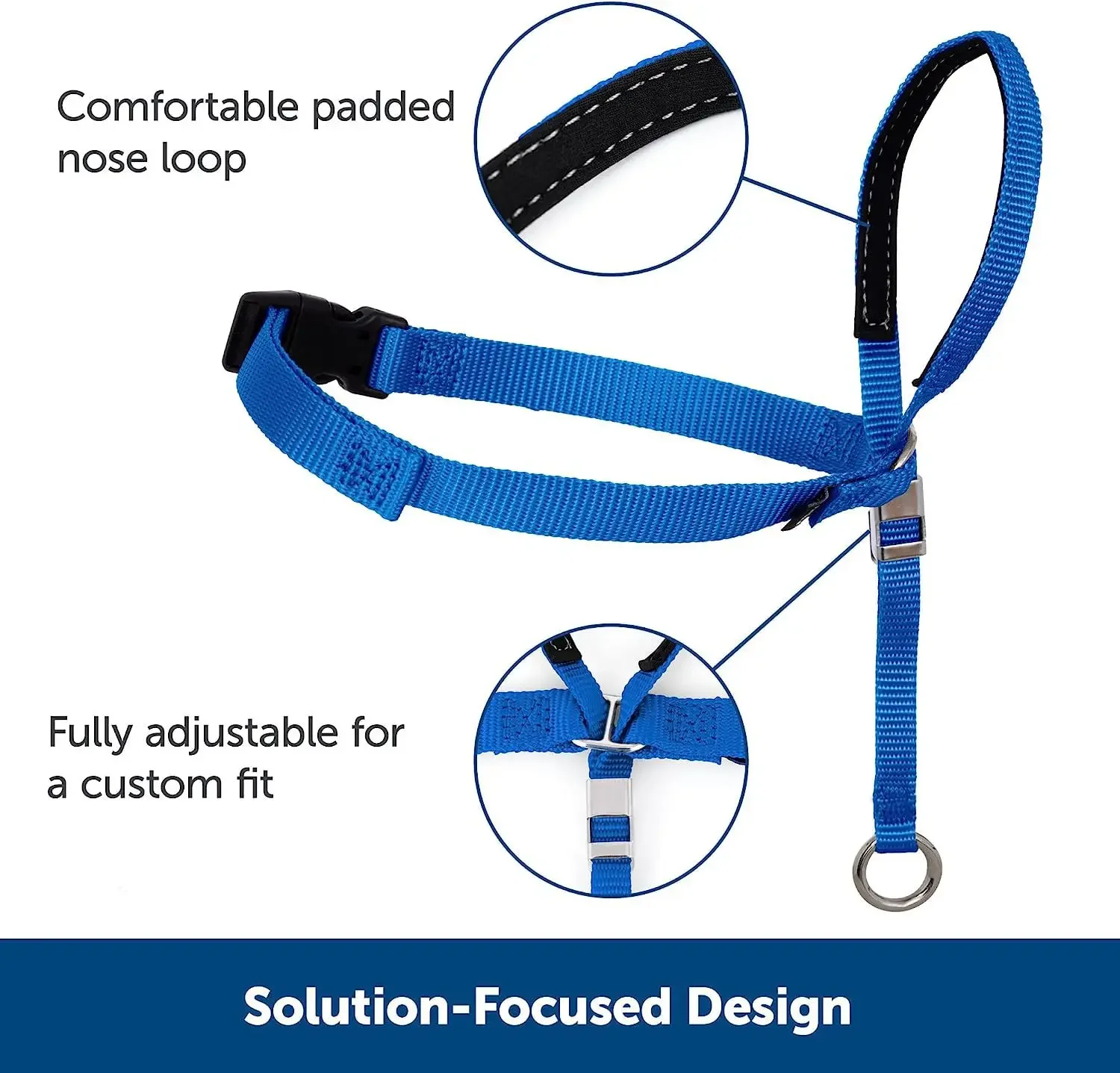 1.5m Adjustable Nylon Dog Muzzle Anti-barking Anti-bite Harness Head Collar Muzzle Dog Halter Training Leash Leader Collar