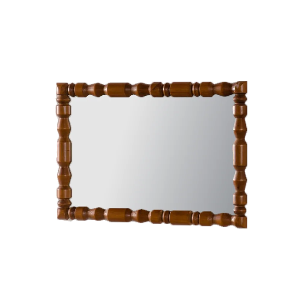 

Винтажное деревянное резное настенное зеркало в ретро-стиле с декоративной колонной-рамой для гостиной, прихожей, спальни, домашнего декора