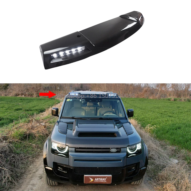 

Upgrade Carbon Fiber Top Light Auto Front Roof Lamp LED 2 Lights for New Defender 2020+