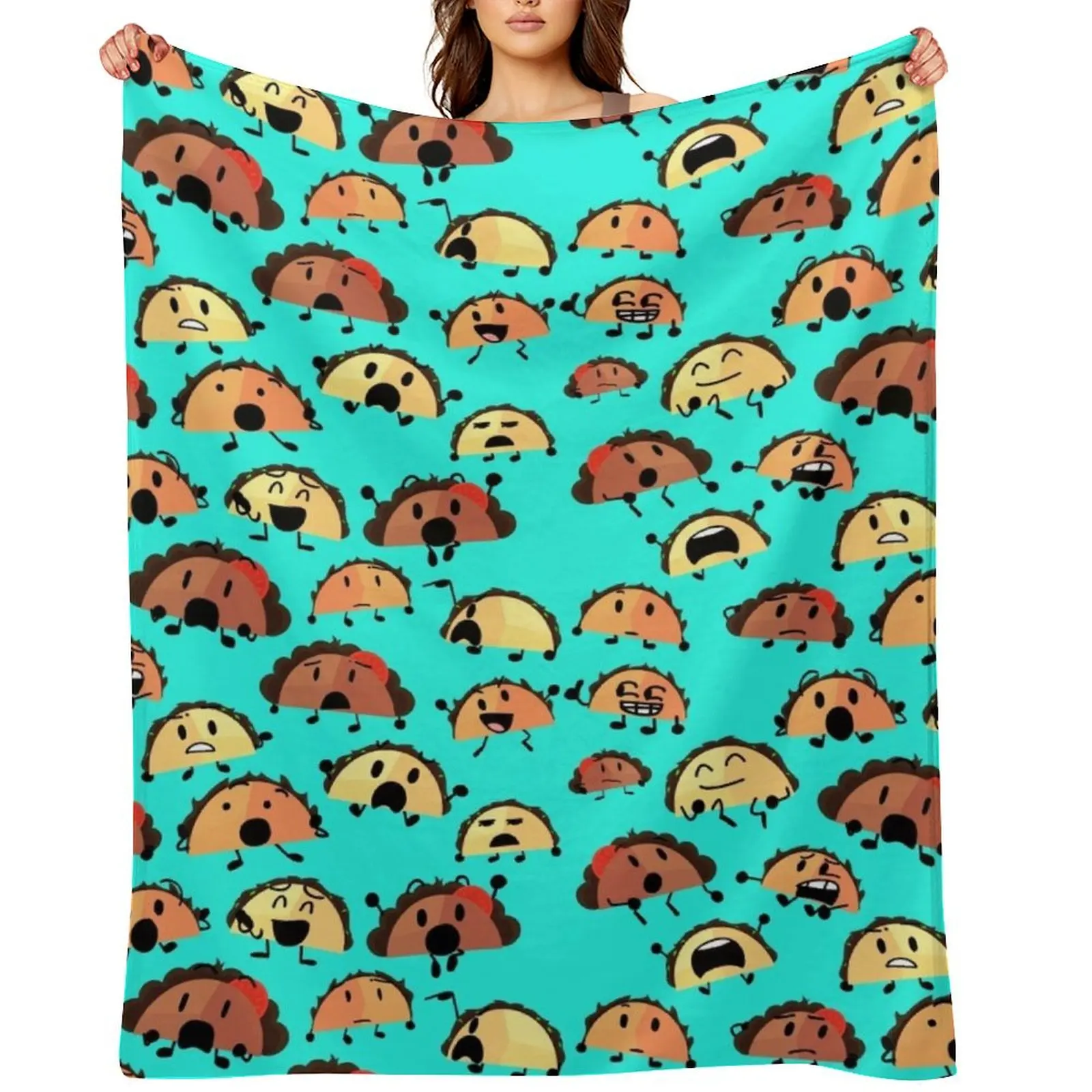 

Tiny Tacos Pattern Throw Blanket Cute Weighted bed plaid Heavy Blankets