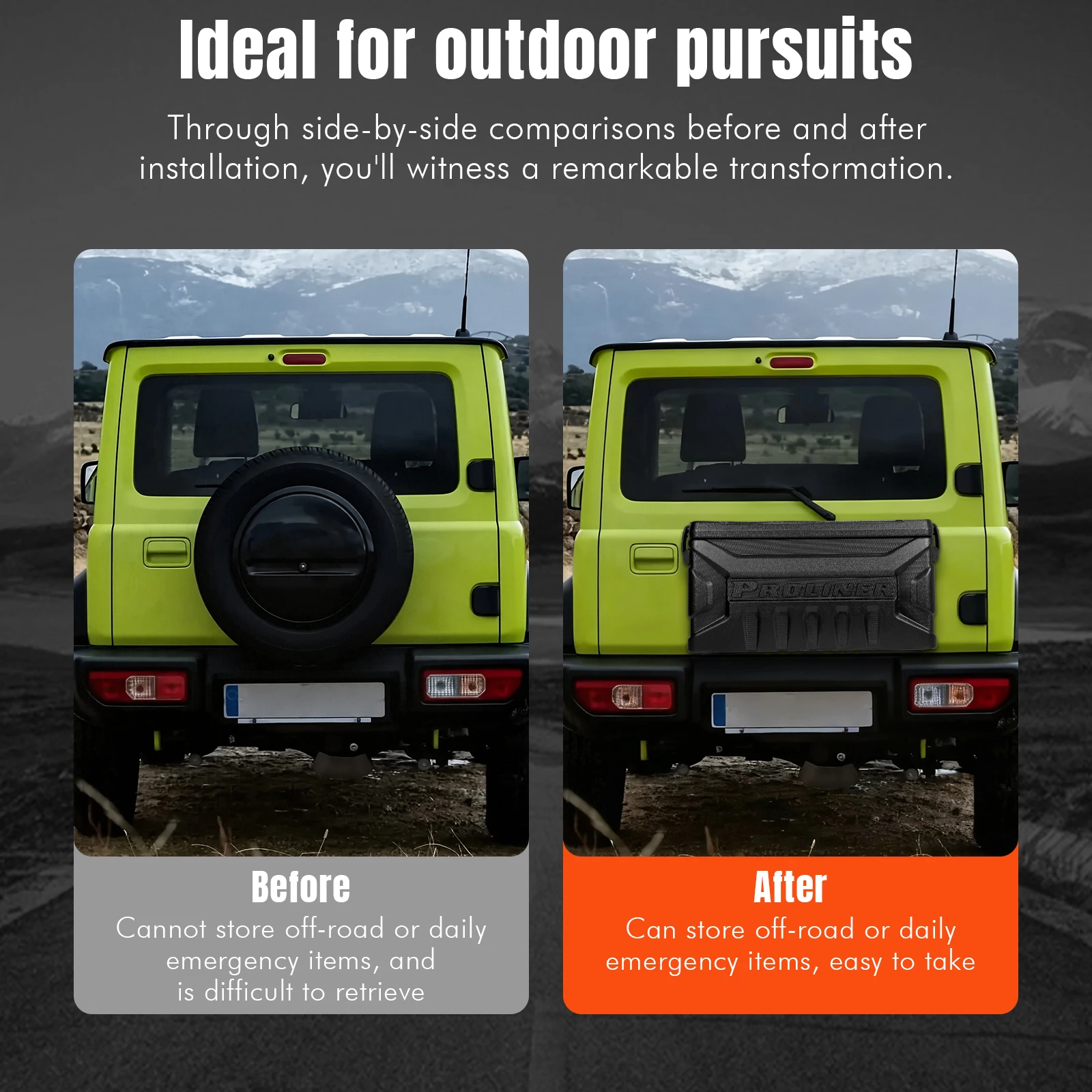 

Storage Box for Suzuki Jimny JB64 JB74 2019-2025 Rear Tailgate Tool Storage Box Organizer Exterior Modified Accessories