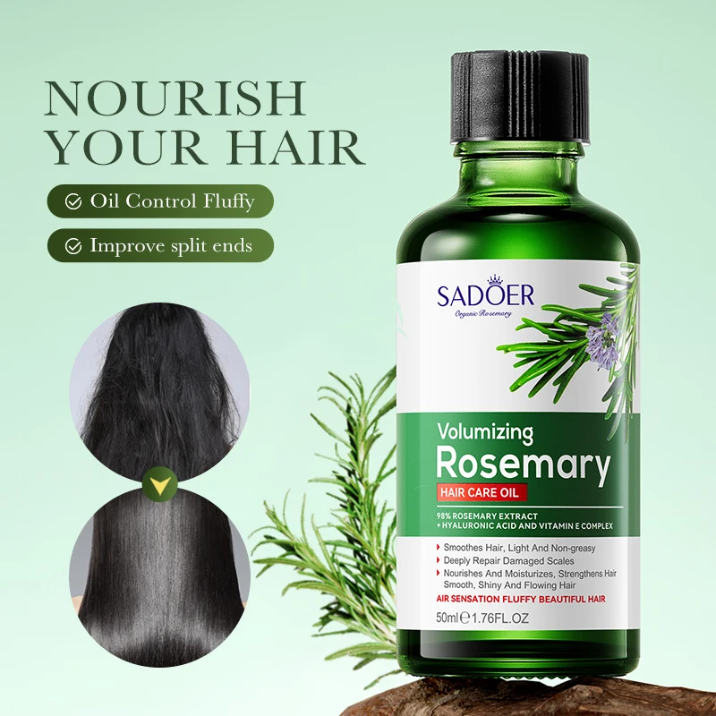 

SADOER Rosemary Hair Care Essential Oil Nourishing Repair Dry Damaged Hair Smooth Moisturizing Hair Essence Treatments