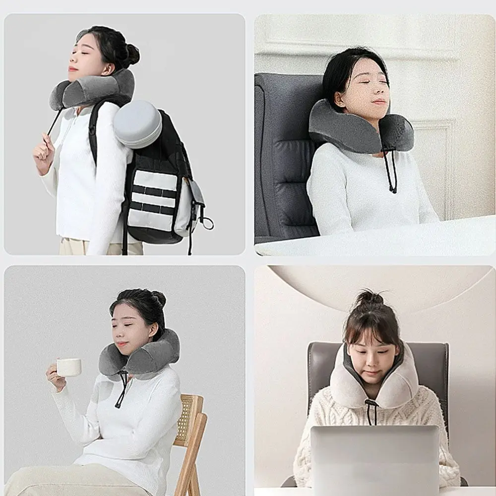 with Storage Bag U Shaped Neck Pillow Lightweight Foldable Neck Support Cushion Soft Travel Neck Guard Pillow Travel Supplies