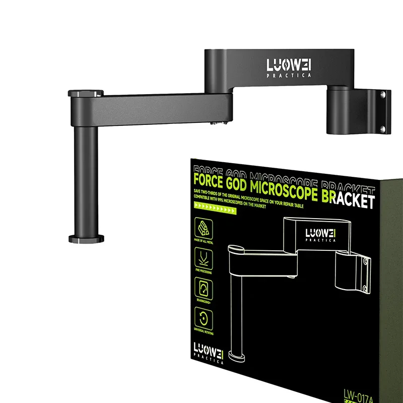 Luowei LW-017 braccio staffa per microscopio rotante universale flessibile pieghevole 360 ° staffa di sollevamento fissa regolabile per forgiatura in metallo