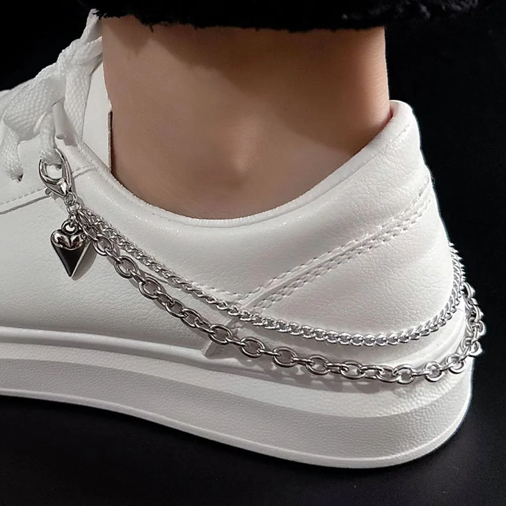 

Star Love Shoe Chain Double Layered Shoe Chains Shoe Accessories Jewelry Pearl Shoe Chain INS DIY Trendy Punk Style Creative