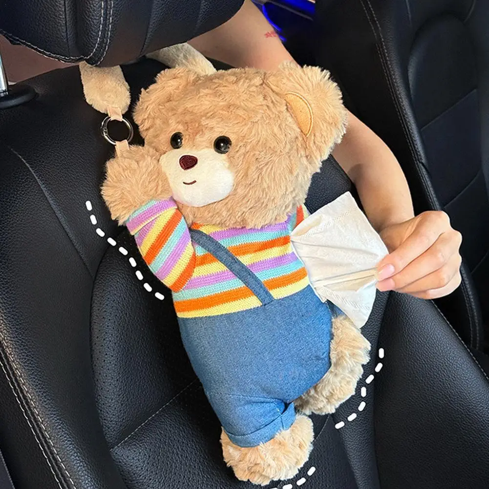 

Car Cartoon Tissue Box Cute Little Bear Doll Car Backseat Hanging Tissue Bag Car Decorations Creative Gift Car Ornaments