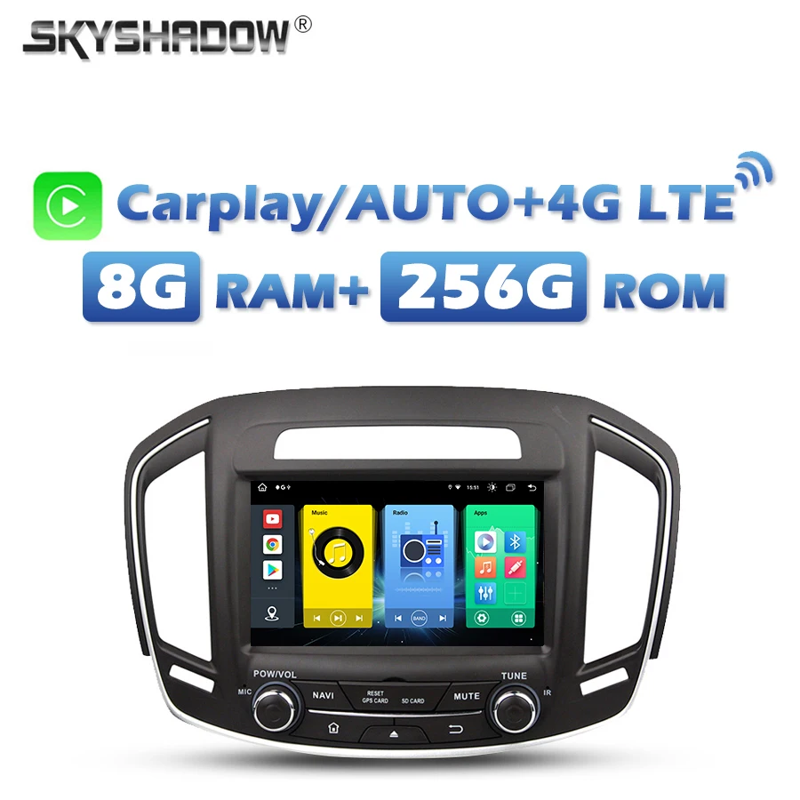 

720P Carplay Auto Android 13.0 8G + 256G Автомобильный DVD-плеер GPS RDS Радио Wi-Fi Bluetooth Для Buick Regal Opel INSIGINA 2014 2015 2016