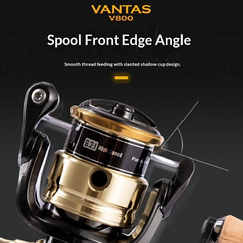 NTAS V800 Spinning Reel Ultralight Micro‑Lure Carbon‑Body Ultra‑Shallow‑Spool Titanium‑Coated Salt‑Resistant For Freshwater