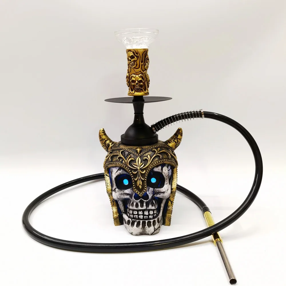 Imagem -02 - Resina Craft Hookah Árabe Hookah Viking Esqueleto Guerreiro Shaped Hookah Halloween