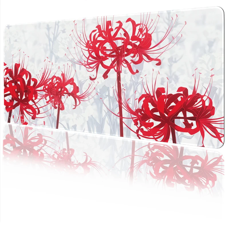 Mouse Pad Red Spider Lily Gamer printon demand Home New HD Mousepad XXL Playmat Office Soft Natural Rubber Carpet Mouse Mats