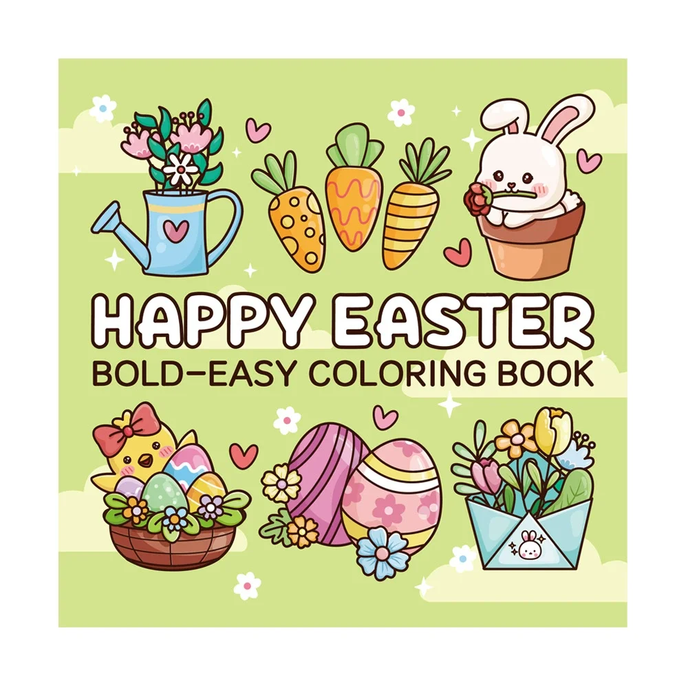 

Happy Easter Coloring Book for Adults - Bold & Easy Cute Patterns, Relaxing Drawing Gift for Birthday & Party