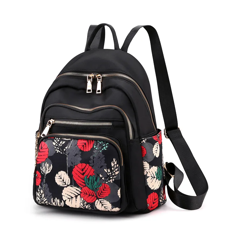 High Quality Women Waterproof Nylon School Bags 2023 New Casual Print Backpack for Teenage Girls Fashion Mommy Travel Backpack