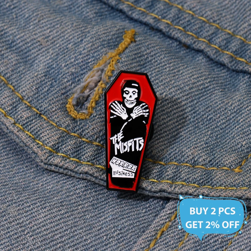 Punk Vampire Coffin Enamel Lapel Pins Custom Brooches Backpack Accessories Badges Jewelry Gift for Women Men Free Shipping