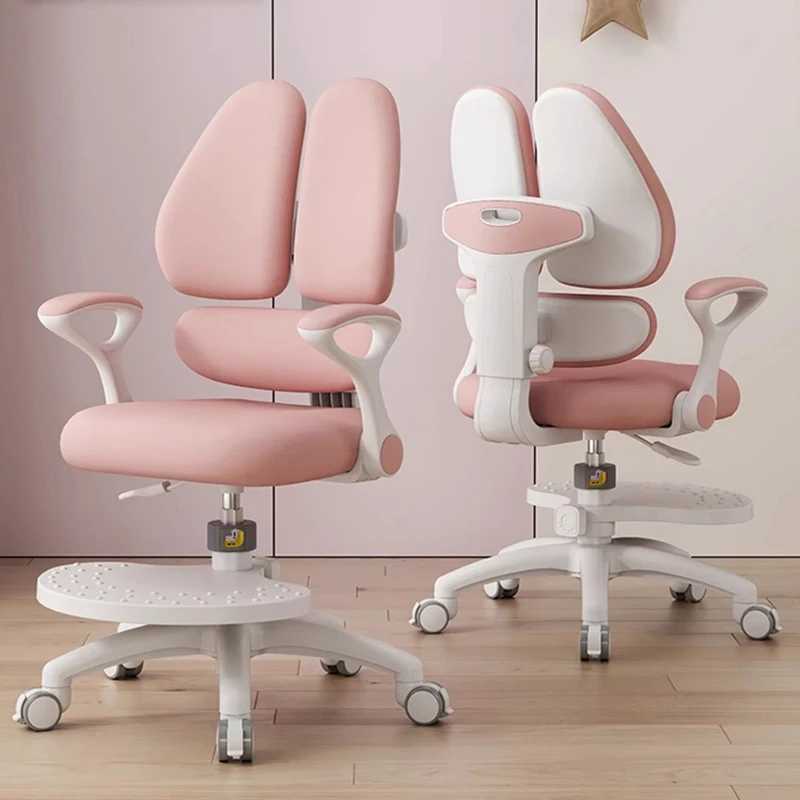 Children's Study Chair Student Writing Chair Lift and Swivel Latex Cushion Special Chair for Correcting Sitting Posture