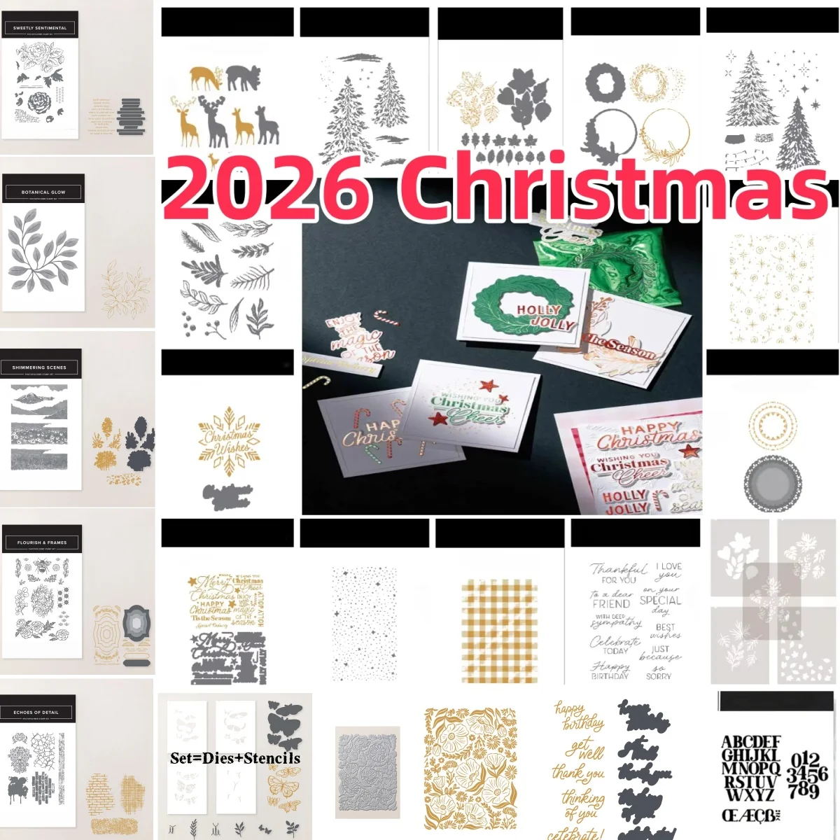 Holiday 2026 Metal Cutting Dies Stamps Set Hot Foil For DIY Making Card Scrapbook Embossed Craft Decoration Halloween Christmas