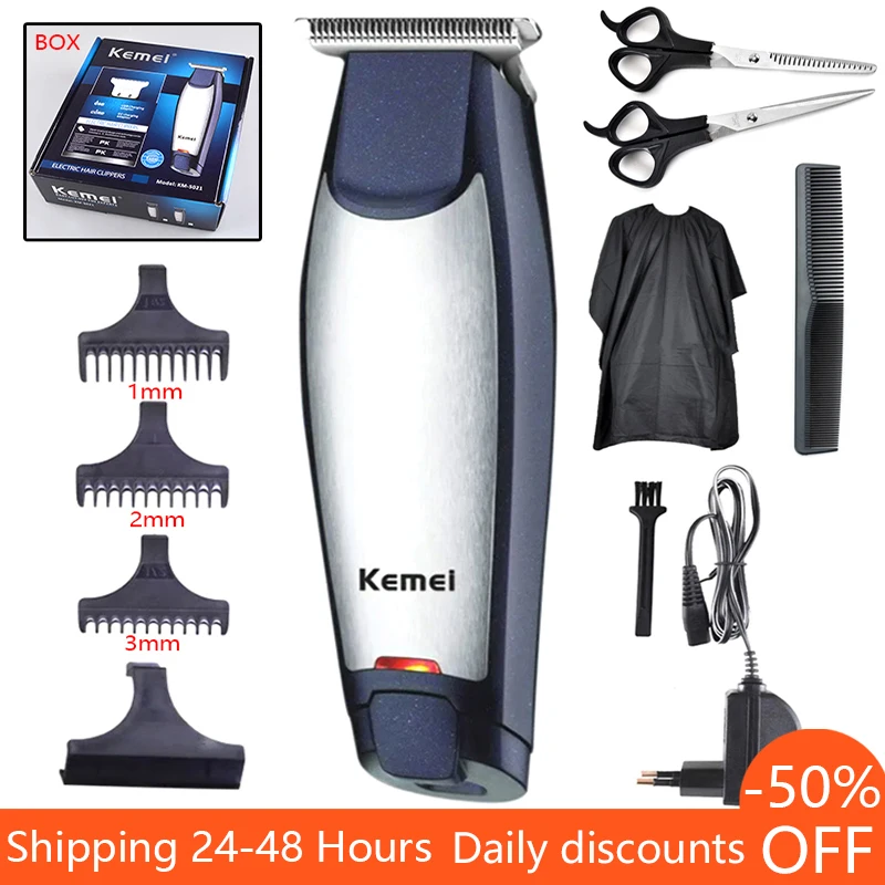 

Kemei Hair Trimmer for Men Electric Beard Trimmer Cordless Hair Clipper Hair Cutter Machine Haircut Clipper Grooming Kit KM-5021