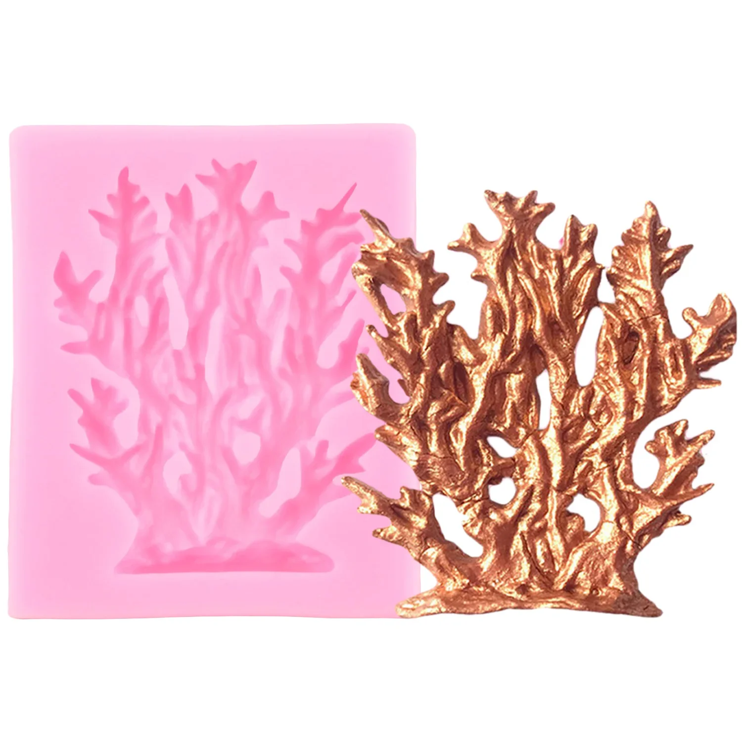 Sea Coral Silicone Mold Seaweed Fondant Molds Chocolate Gumpaste Mould Cake Decorating Tools Cupcake Candy Resin Clay Moulds