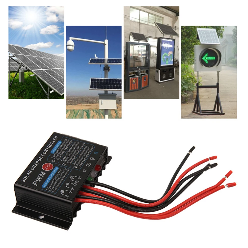 IP68 Waterproof 20A Solar Charge Controller for Reliable 12V and 24V Power Supply with Continuous Load Discharge