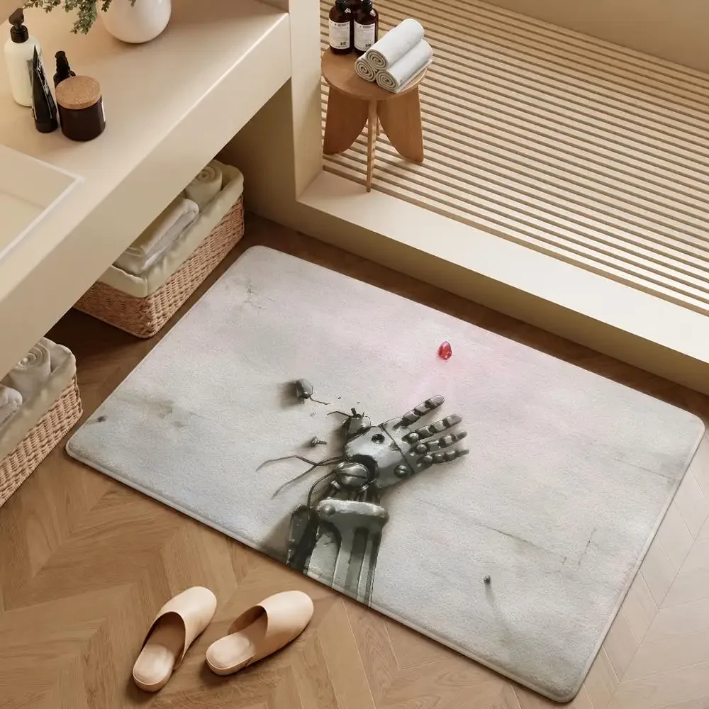 Anime Saint Seiya Pegasus Shiryu Athena Floor Mat Soft Flannel Entrance Doormat Non-Slip Washable Rug For Bedroom Home Decor