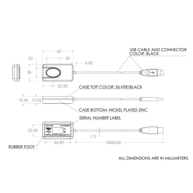 Picture 7: ABZZ-Fingerprint Reader Biometric Fingerprint Scanner Optical USB Fingerprint Sensor For Windows Login Attendance Security