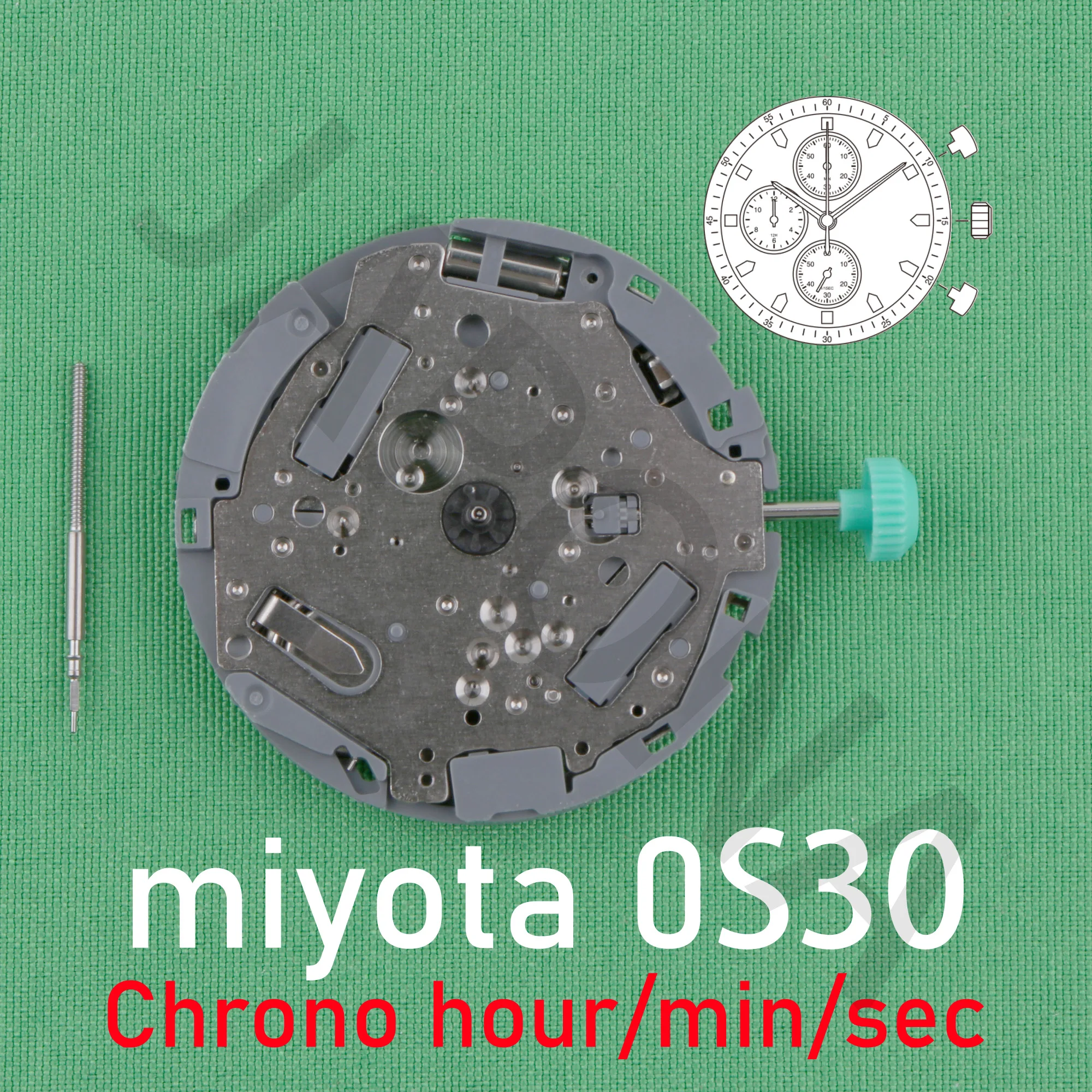 0s30 movement miyota 0S30-3 movement Chronograph movement japan movenment Can incorporate tachymeter function miyota OS10