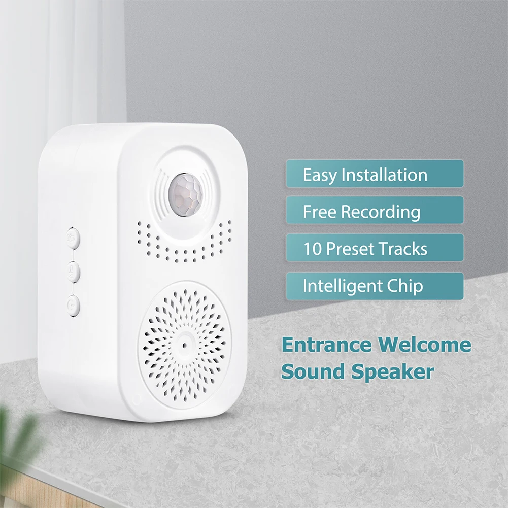 1 Set Plastic Door Chimes Induction Doorbell Greeting Visitor Door Chimes Security Reminder Business Detector Alarm