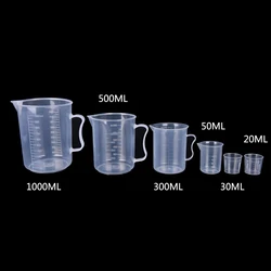 20ml / 30ml /50ml /300ml /500ml/1000ml Plastic Test Measuring Cups For Laboratory Supplies Liquid Graduated Container Beaker