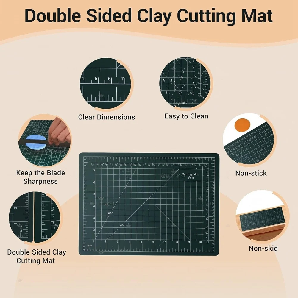 ABUA 26 PCS Polymer Clay Tools, Clay Sculpting, Acrylic Roller Pin, Polymer Clay Cutters Dotting Tools, Rectangle Sheet
