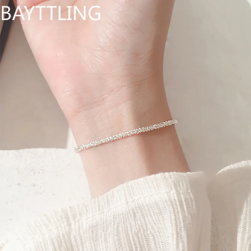 

New 925 Sterling Silver Gypsophila Adjustable Bracelet & Bangle For Women Fine Fashion Jewelry Wedding Party Gift