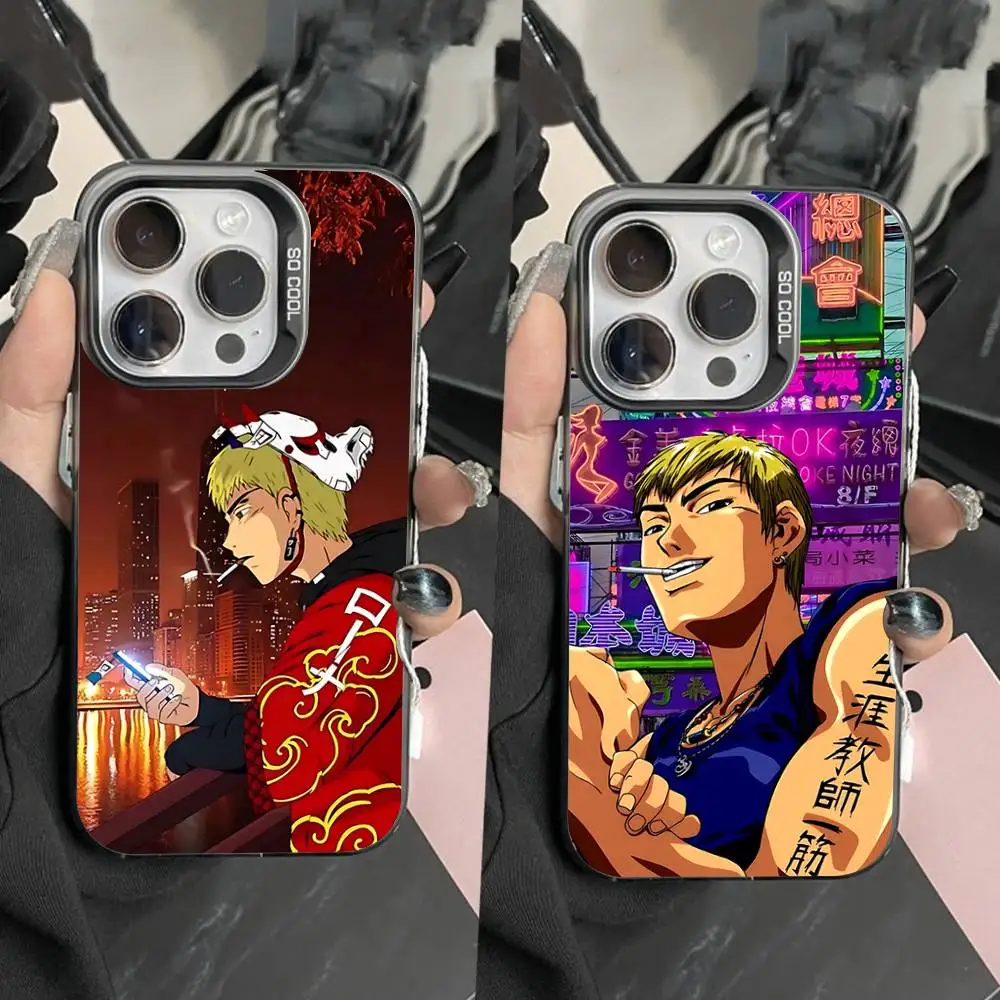 

Eikichi Onizuka G-GTO Phone Case For iPhone 16,15,14,13,12,11,Pro,Max,Plus,Mini,XS,SE Anti Fall Black Matte Hard Bumper