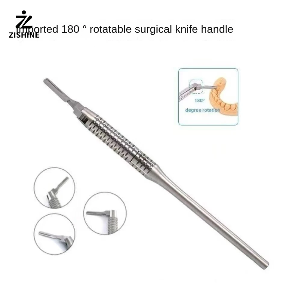 

Dental scalpel handle adjustable surgical scalpel handle stainless steel 15cm long 180 degree rotation oral implant
