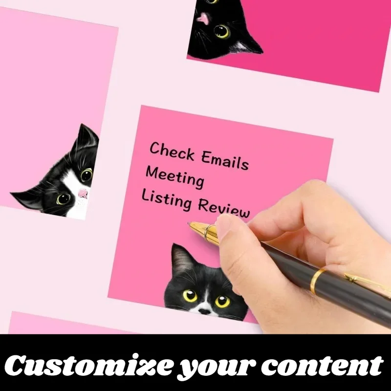 

50 Pieces 7X7CM Custom Sticky Notes Personalized Logo & Text Self-Adhesive Memo Pads