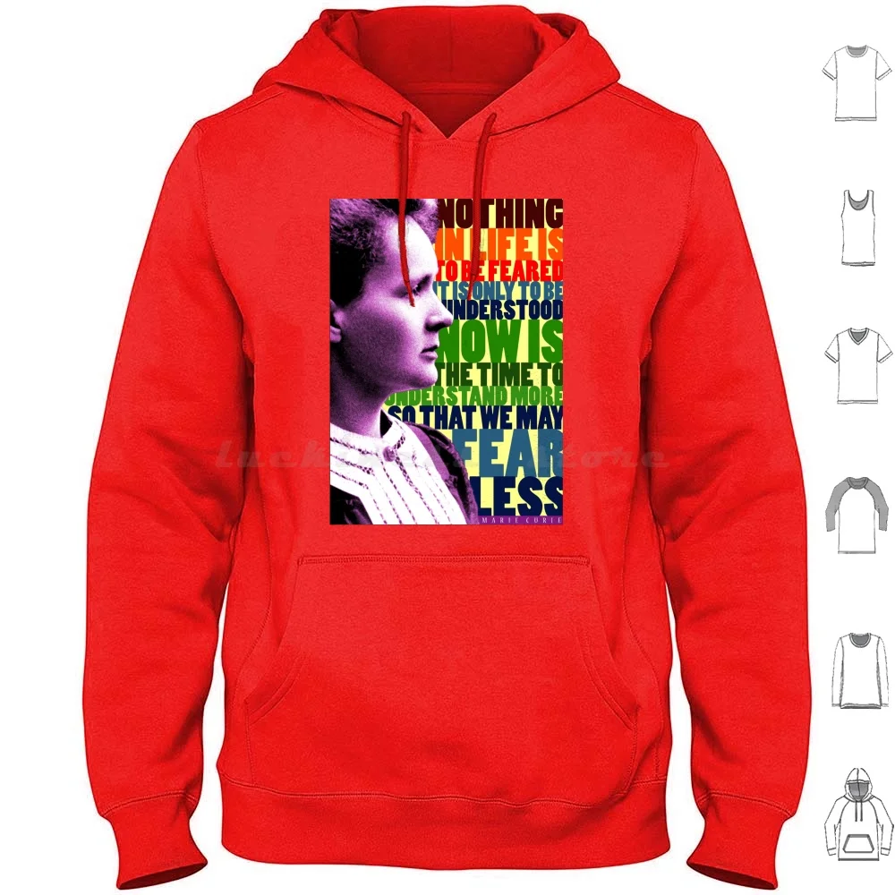 Marie Curie Inspirational Quote Hoodies Long Sleeve Marie Curie Christmas Teacher Colorful Geek Quote Inspirational