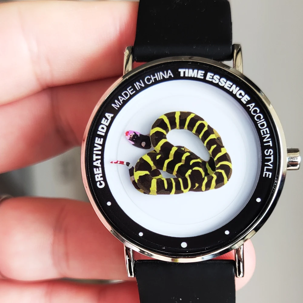 Montre serpent à quartz, design créatif, étanche