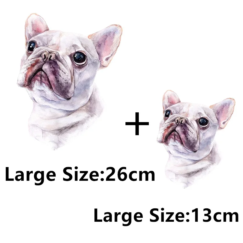 French Bulldog Patches Iron on Clothes Dogs Art Decal Transfers Heat For Tshirt For Women AppliqueThermal Sticker Washable Patch