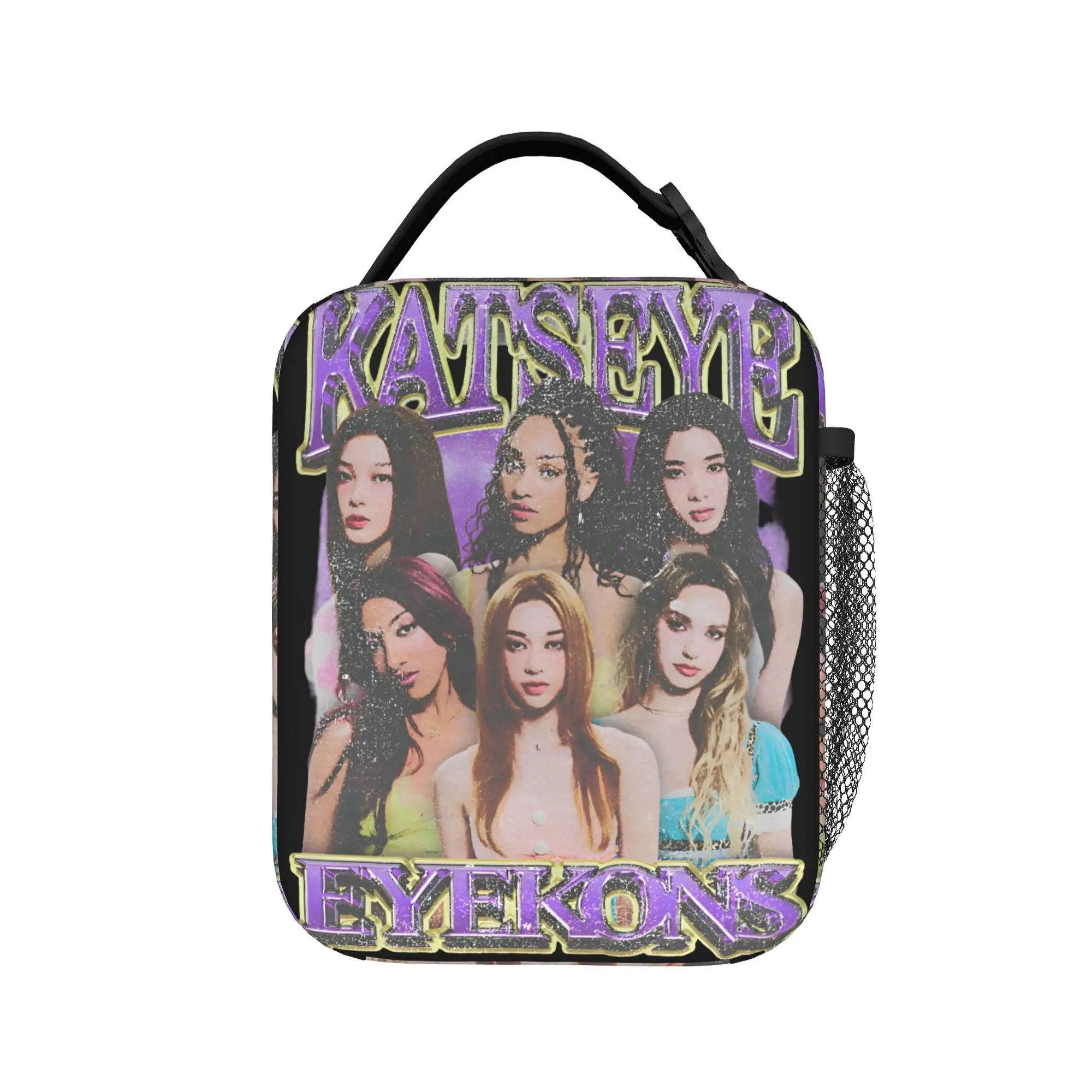 

Корейская K-pop сумка для обеда K-Katseye Girl Group для детей, с графическим рисунком, для отдыха и офиса, термосумка-холодильник, портативная термосумка-тоут