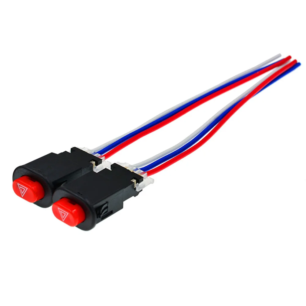 2 قطعة دراجة نارية مزدوجة فلاش التبديل خطر مفتاح الإضاءة زر المتعري تحذير أضواء مصباح إشارة الطوارئ #1