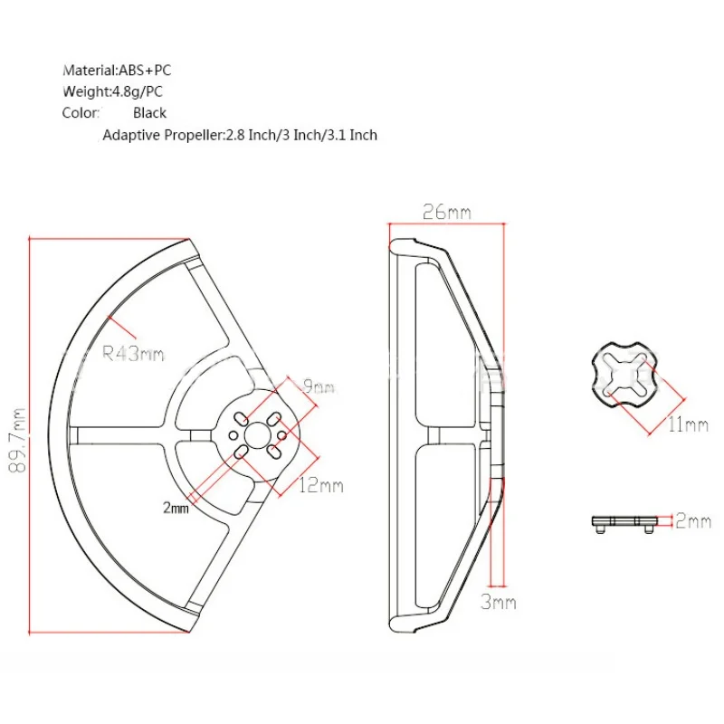 Propeller Protective Cover Blade Anti-collision Ring for APEX 3 Inch Frame Kits FPV Freestyle RC Racing Drone Quadcopters