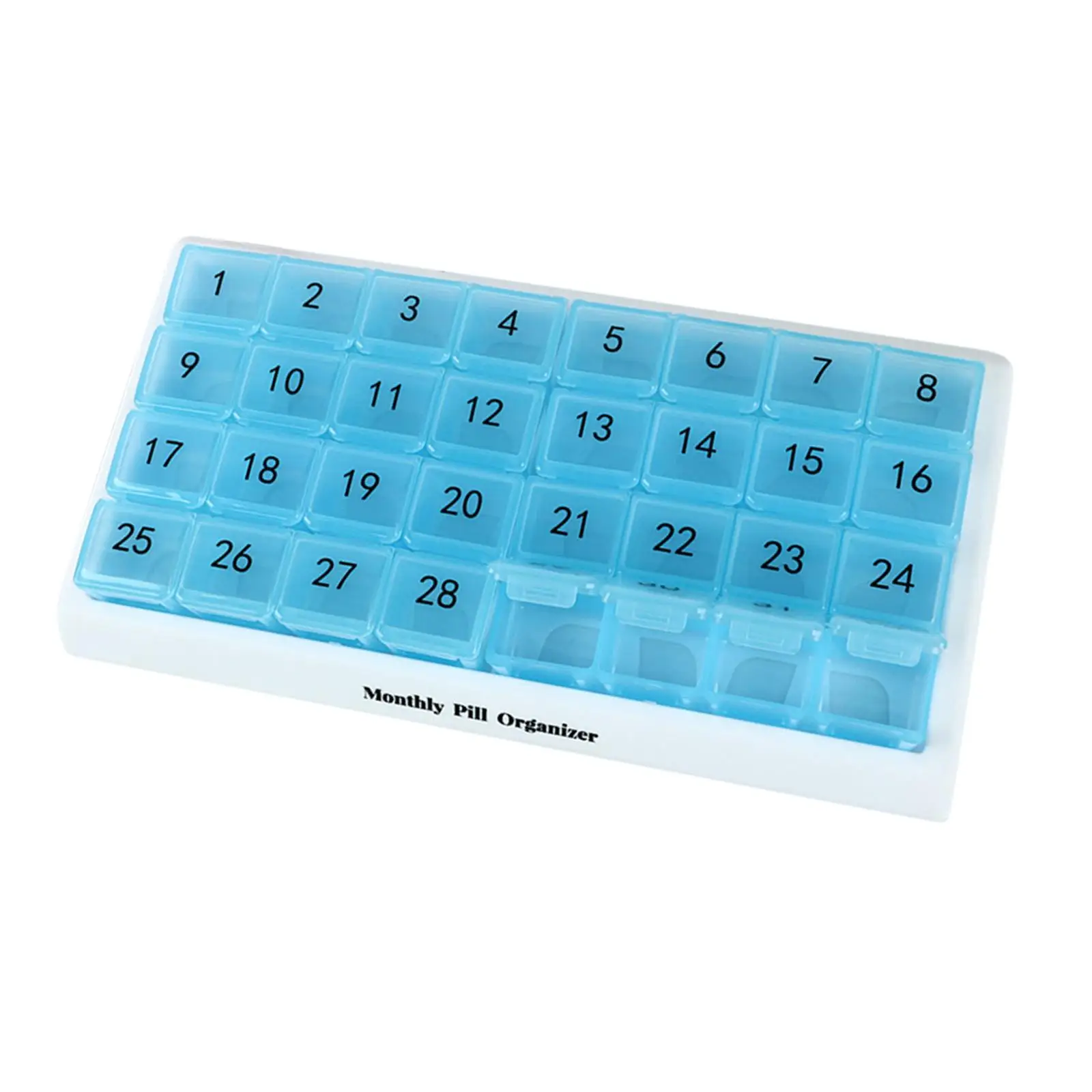 31 Day Pill Case Monthly Organizer PP Storage Box Moisture and Dust Proof for Vitamins Supplements