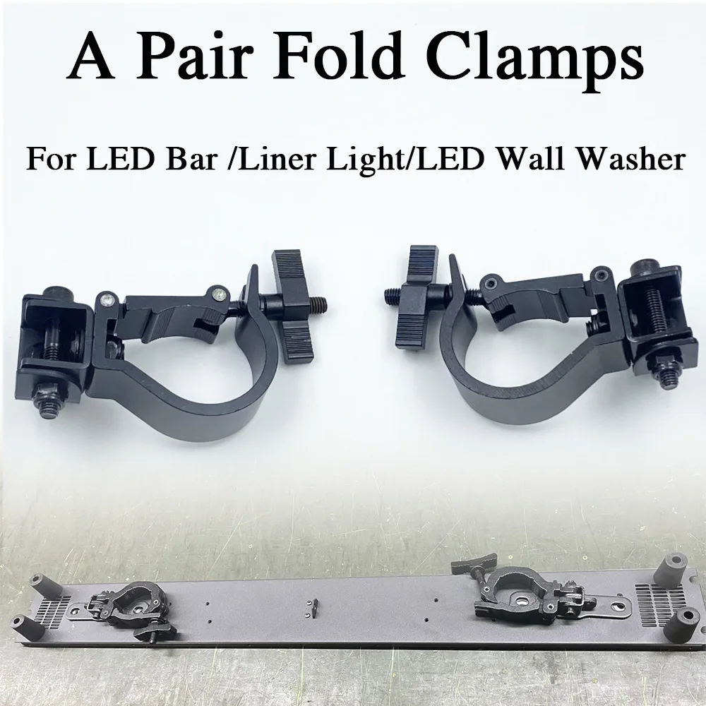 

A Pair Folding Clamps Right/Left Fold Clamp Aluminum 48-51mm Truss Tube Mounting For Stage LED Wall Washer DMX Linear Light Bar