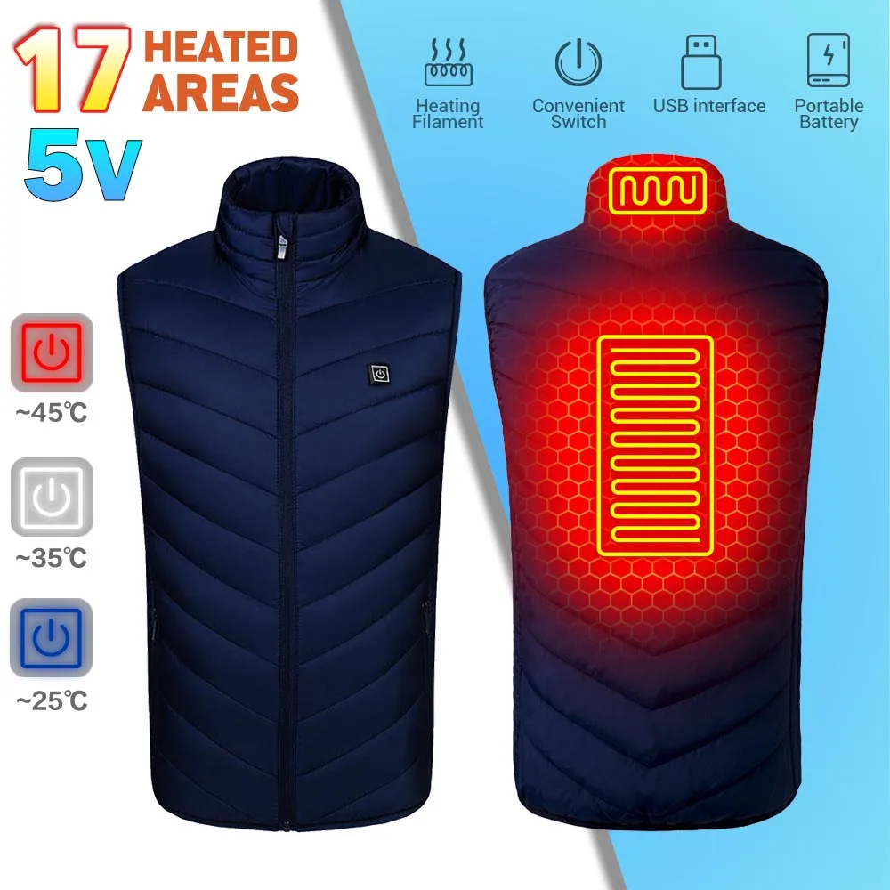 

Heated Vest Outdoor camping Infrared USB Heated vest jacket men's women's heating padded jacket Thermal Intelligent Clothing