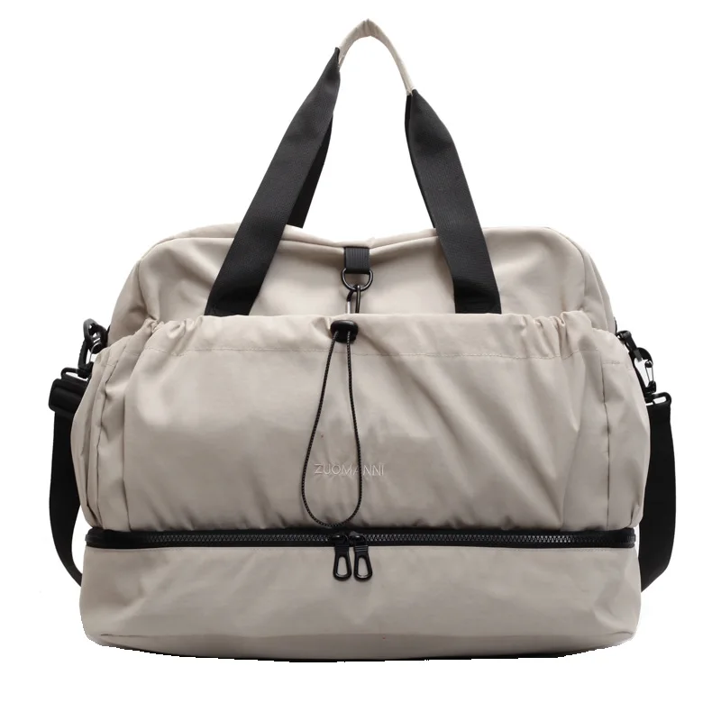 Wet Dry Separation Gym Bag, Couple Short Trip Business Travel Duffel, Simple Casual Large Capacity Luggage with Shoe Compartment